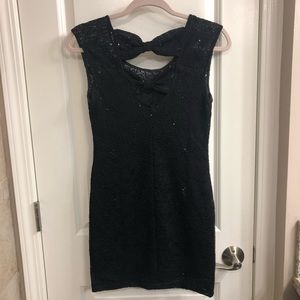 Forever 21 Black Lace & Sequin Cocktail Dress